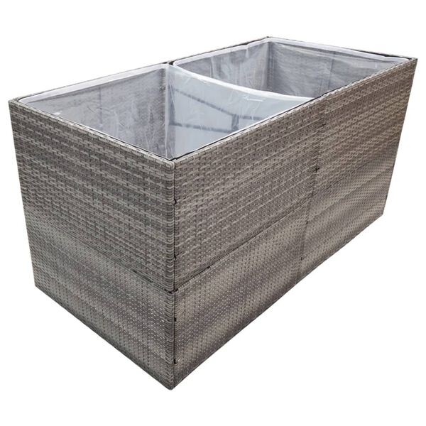 vidaXL Ζαρντινιέρα Κήπου Γκρι 157 x 80 x 80 εκ. από Συνθετικό Ρατάν