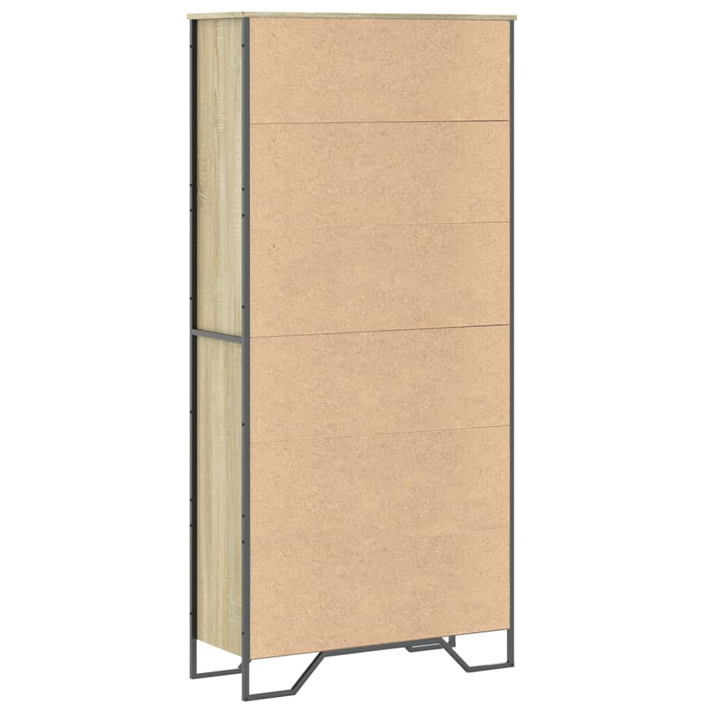 vidaXL Βιβλιοθήκη Χρώμα Sonoma Δρυς 80x31x169 εκ. Επεξεργασμένο Ξύλο