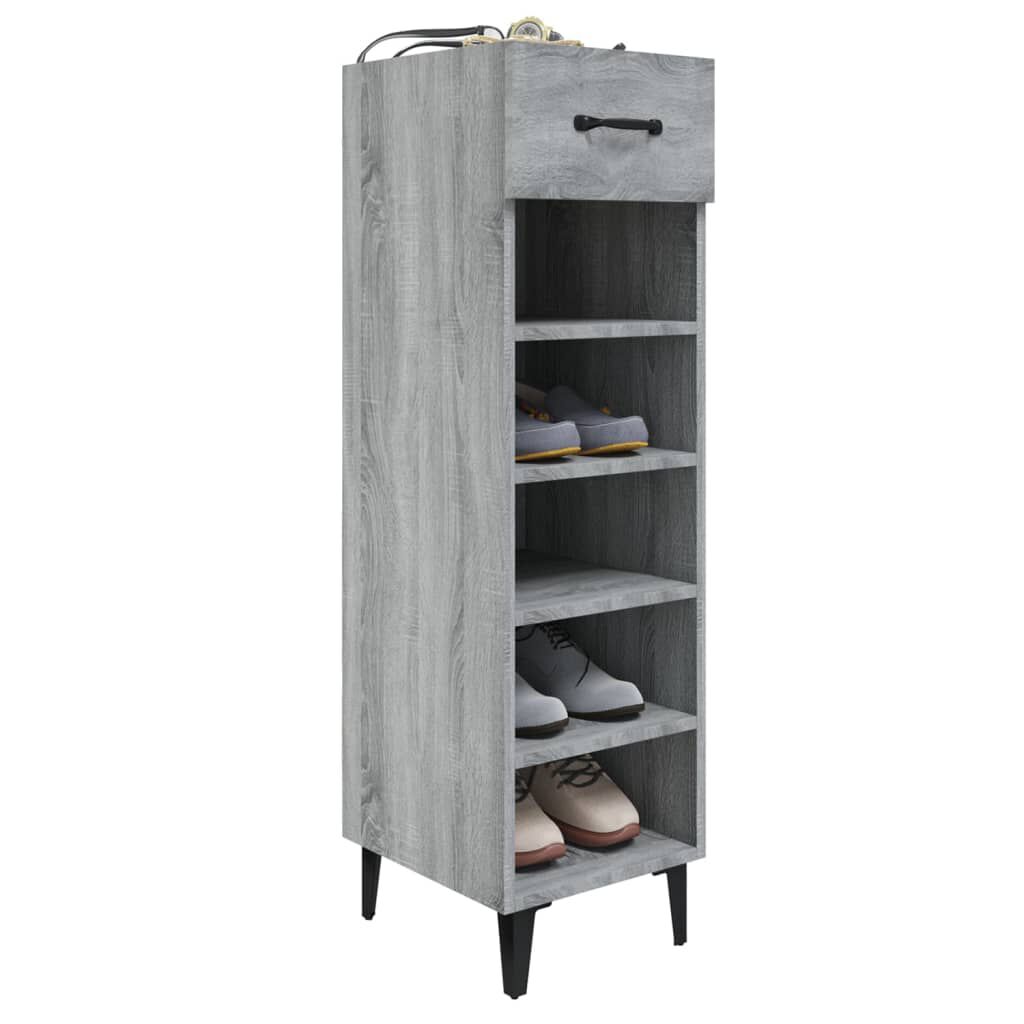 vidaXL Παπουτσοθήκη Γκρι Sonoma 30x35x105 εκ. από Επεξεργασμένο Ξύλο