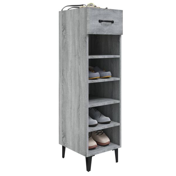 vidaXL Παπουτσοθήκη Γκρι Sonoma 30x35x105 εκ. από Επεξεργασμένο Ξύλο
