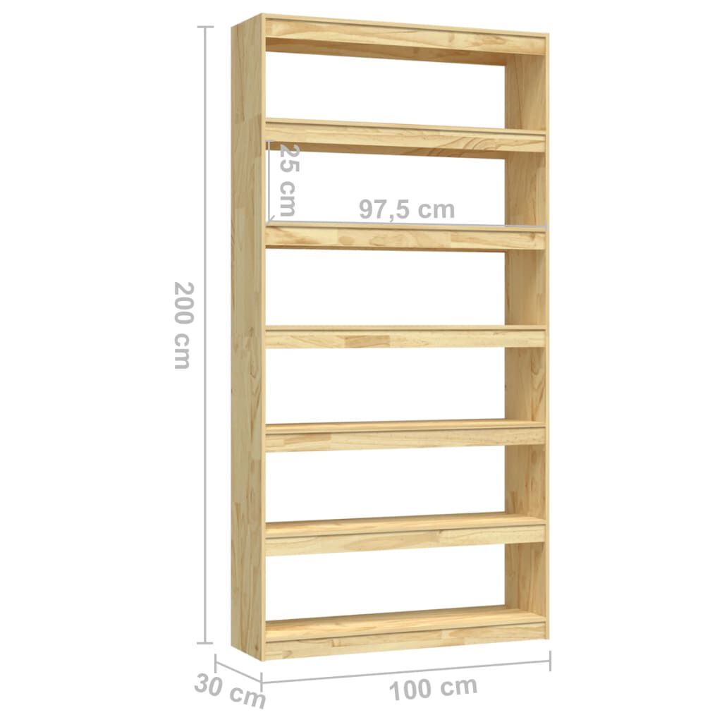 vidaXL Βιβλιοθήκη/Διαχωριστικό Χώρου 40x30x199 εκ. Μασίφ Ξύλο Πεύκου
