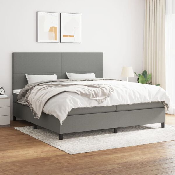 vidaXL &Kappa;&rho;&epsilon;&beta;ά&tau;&iota; Boxspring &mu;&epsilon; &Sigma;&tau;&rho;ώ&mu;&alpha; &Sigma;&kappa;&omicron;ύ&rho;&omicron; &Gamma;&kappa;&rho;&iota; 200x200 &epsilon;&kappa;. &Upsilon;&phi;&alpha;&sigma;&mu;ά&tau;&iota;&nu;&omicron;