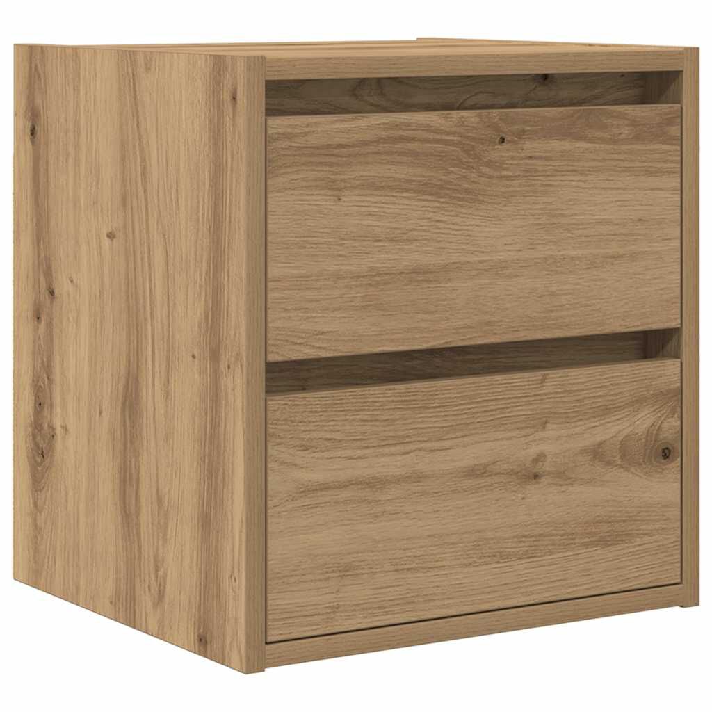 vidaXL Κομοδίνο Επιτοίχιο Αρτισιανή Δρυς 38x34x40 εκ.