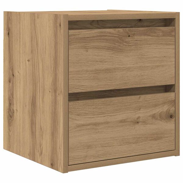 vidaXL Κομοδίνο Επιτοίχιο Αρτισιανή Δρυς 38x34x40 εκ.