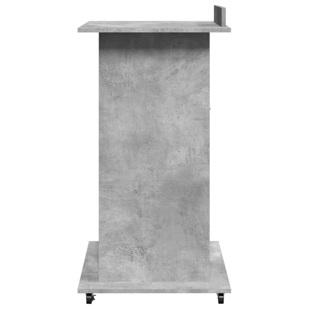 vidaXL Αναλόγιο με Ροδάκια & Συρτάρι Γκρι Σκυρ. 55x55x107εκ Επεξ. Ξύλο