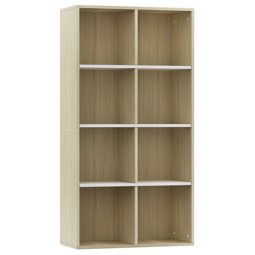 vidaXL Ραφιέρα/Βιβλιοθήκη Λευκή/Sonoma 66x30x130 εκ. από Μοριοσανίδα