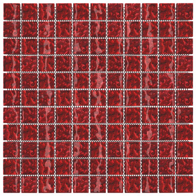 vidaXL Μωσαϊκά Πλακάκια 11 τεμ. Κόκκινα 30 x 30 εκ. Γυάλινα