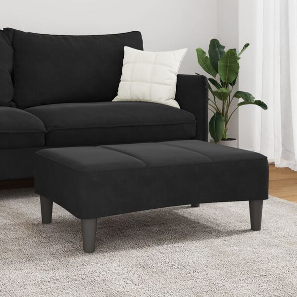 vidaXL Υποπόδιο Μαύρο 77x55x31 εκ. Βελούδινο