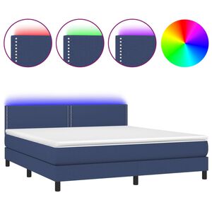 vidaXL &Kappa;&rho;&epsilon;&beta;ά&tau;&iota; Boxspring &mu;&epsilon; &Sigma;&tau;&rho;ώ&mu;&alpha; & LED &Mu;&pi;&lambda;&epsilon; 180x200 &epsilon;&kappa;. &Upsilon;&phi;&alpha;&sigma;&mu;ά&tau;&iota;&nu;&omicron;