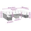 vidaXL Σετ Καναπέ Κήπου με μαξιλάρι 11 pcs Μπεζ Πολυ ράταν