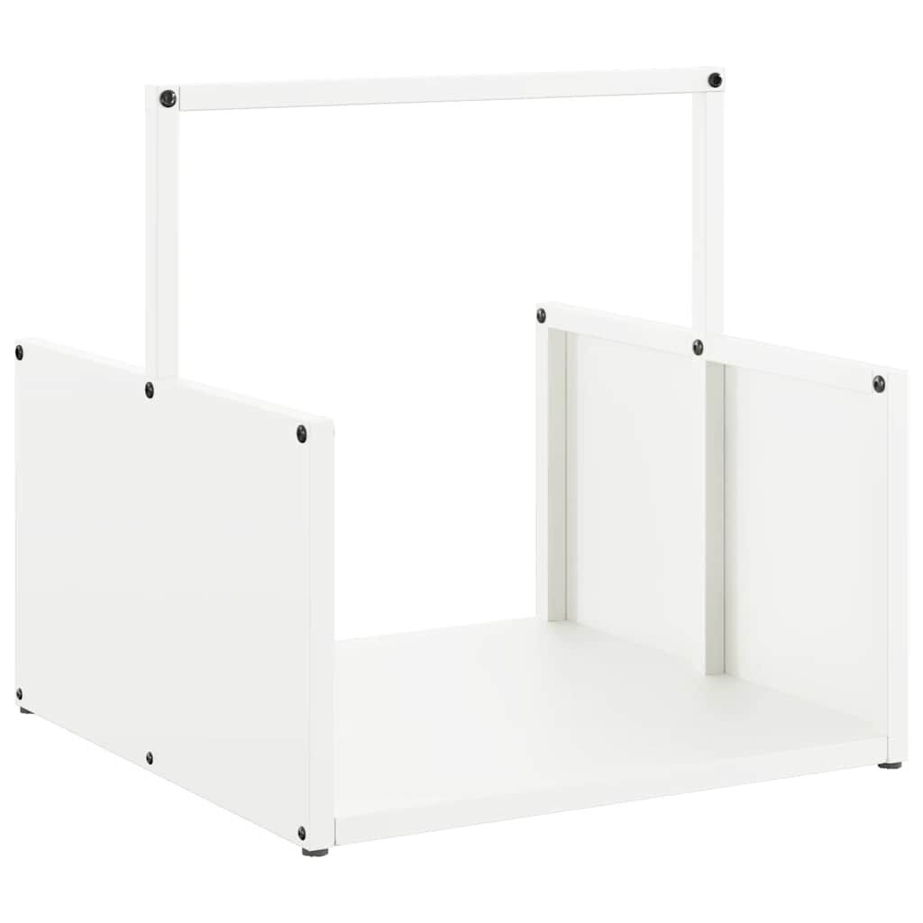 vidaXL Ράφι Καυσόξυλων Λευκό 40x40x40 εκ. Χάλυβας ψυχρής έλασης