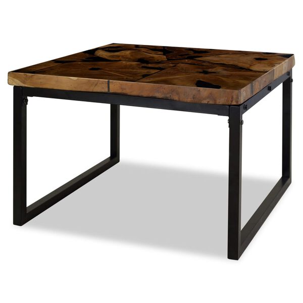 vidaXL Τραπεζάκι Σαλονιού 60 x 60 x 40 εκ. από Ξύλο Teak και Ρητίνη