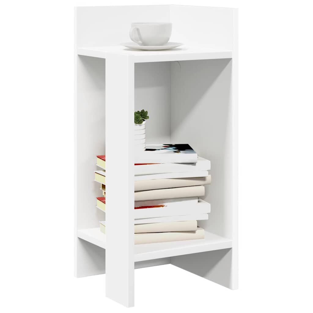 vidaXL Πλαϊνά Τραπεζάκια 2 τμχ με ράφι Λευκό 25,5x27x60 cm