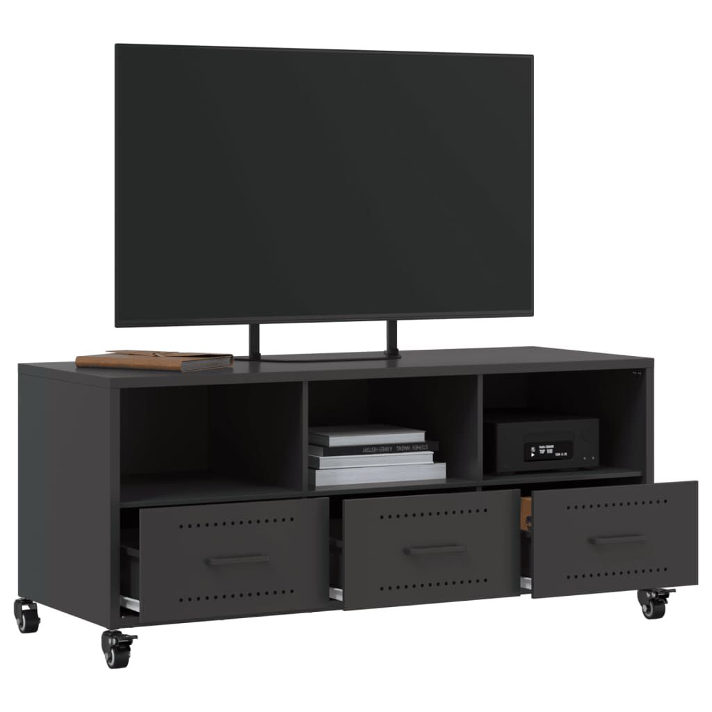 vidaXL Έπιπλο Τηλεόρασης Μαύρο 100,5x39x43,5 εκ. Ατσάλι