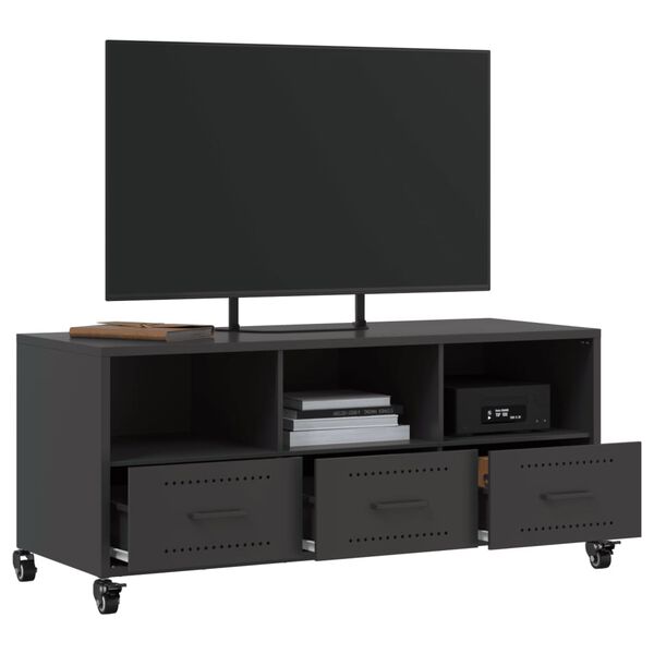 vidaXL Έπιπλο Τηλεόρασης Μαύρο 100,5x39x43,5 εκ. Ατσάλι