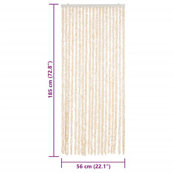 vidaXL Σήτα Εντόμων Μπεζ / Λευκό 56 x 185 εκ. από Σενίλ
