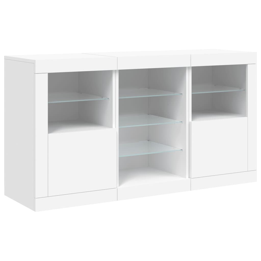 vidaXL Μπουφές με Φώτα LED Λευκός 123 x 37 x 67 εκ.