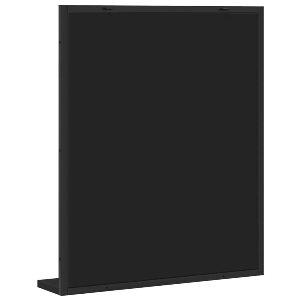 vidaXL Καθρέφτης Μπάνιου με Ράφι Μαύρος 50x12x60 εκ. από Επεξ. Ξύλο