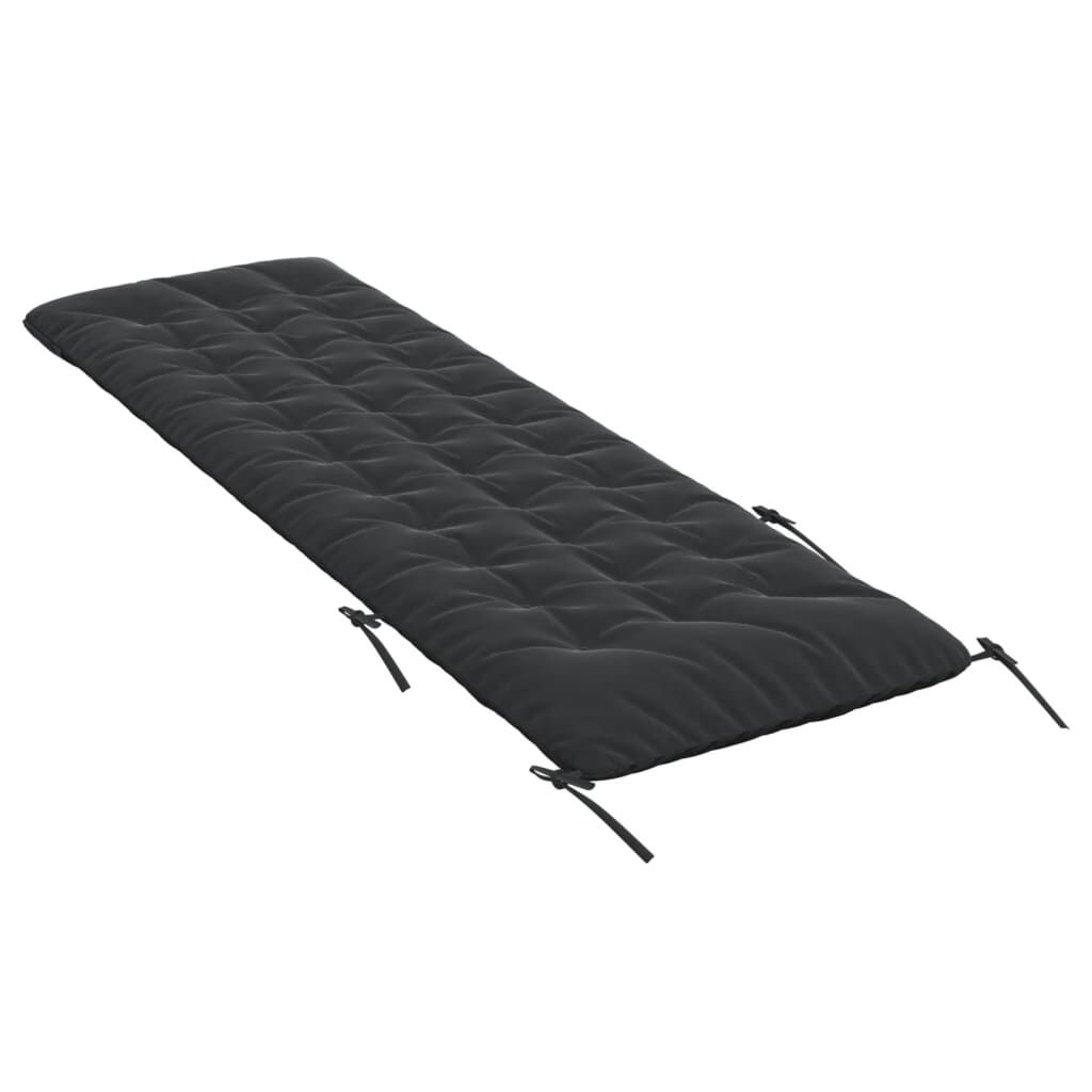 vidaXL Μαξιλάρι Ξαπλώστρας Μαύρο 160x50x10 εκ. Συνθετικό Καστόρι