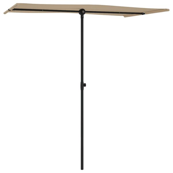 vidaXL Ομπρέλα Κήπου Taupe 180 x 110 εκ. με Ιστό Αλουμινίου