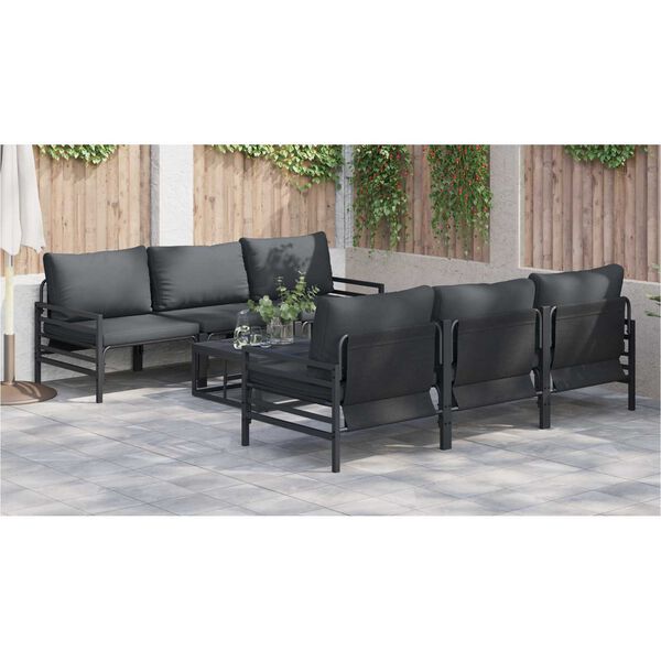 vidaXL Σετ Καναπέ Κήπου με μαξιλάρι με μαξιλάρι 7 pcs Ανθρακί 70 x 70.5 x 31.5 εκ