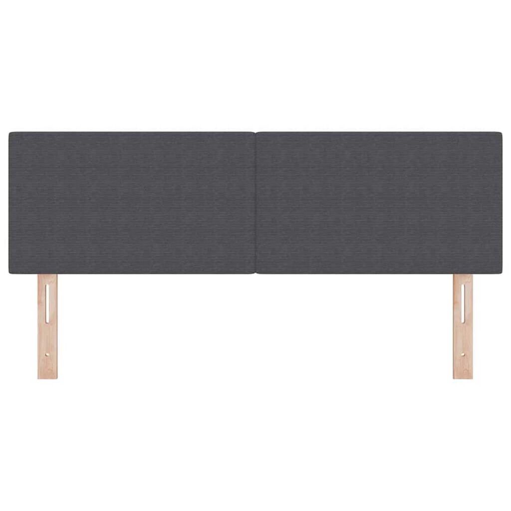 vidaXL LED κεφαλάρι με φώτα λωρίδας LED Σκούρο γκρι 144 cm ύφασμα