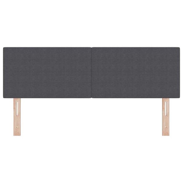 vidaXL LED κεφαλάρι με φώτα λωρίδας LED Σκούρο γκρι 144 cm ύφασμα