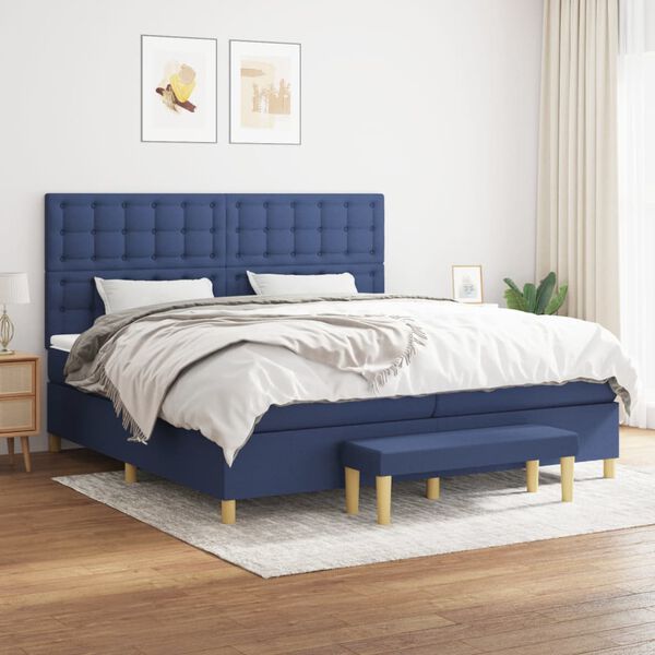 vidaXL &Kappa;&rho;&epsilon;&beta;ά&tau;&iota; Boxspring &mu;&epsilon; &Sigma;&tau;&rho;ώ&mu;&alpha; &Mu;&pi;&lambda;&epsilon; 200x200 &epsilon;&kappa;. &Upsilon;&phi;&alpha;&sigma;&mu;ά&tau;&iota;&nu;&omicron;