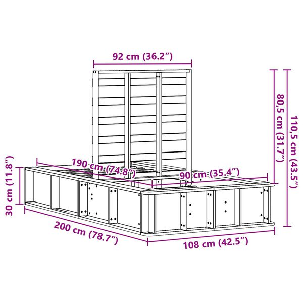 vidaXL Σκελετός Κρεβατιού Καφέ κεριού 90 x 190 cm Μασίφ ξύλο