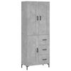 vidaXL Ντουλάπι Γκρι Σκυροδέματος 69,5x34x180 εκ. Επεξεργασμένο Ξύλο