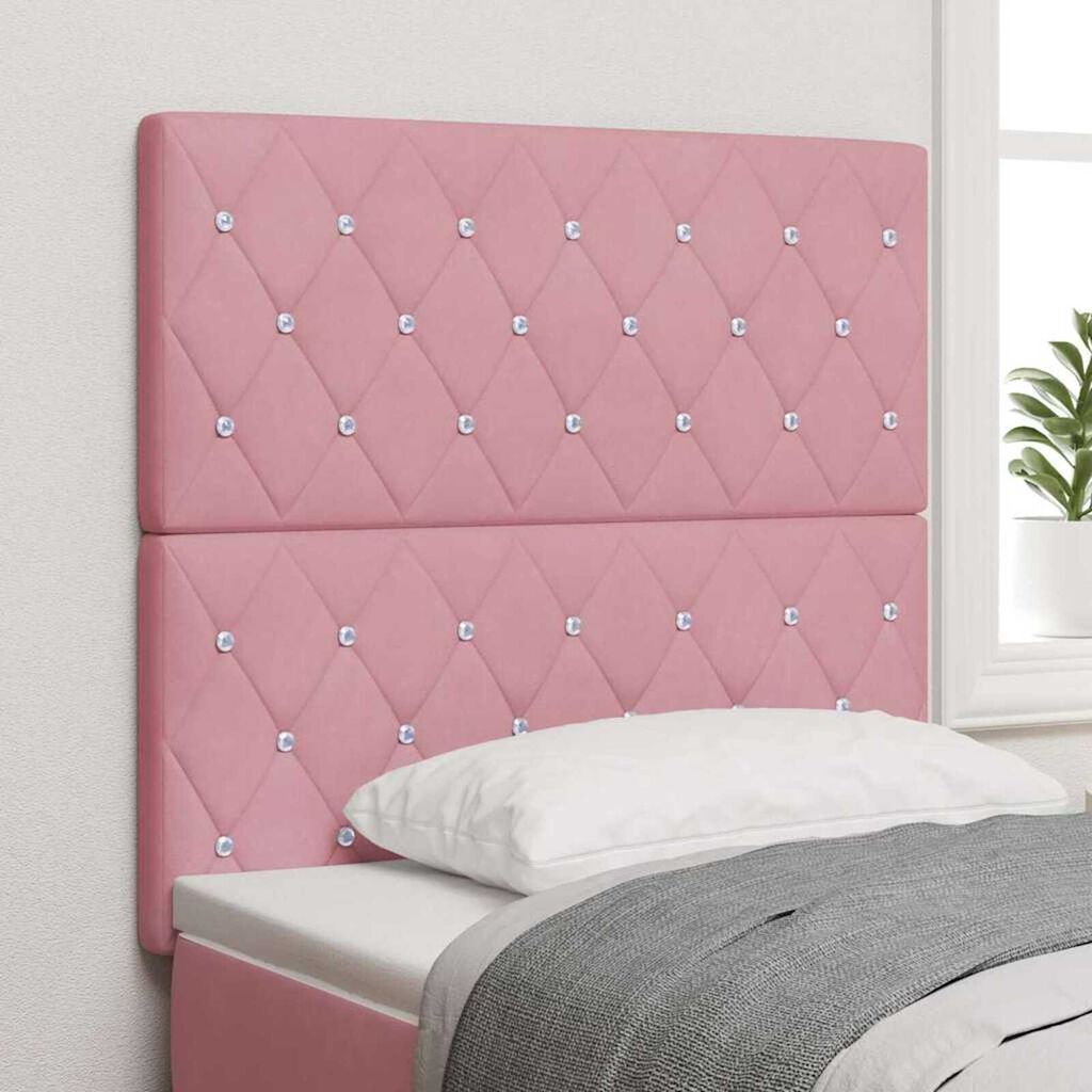 vidaXL Βελούδινο Κεφαλάρι Argyle με κεφαλάρι Ροζ 90 cm Βελούδο