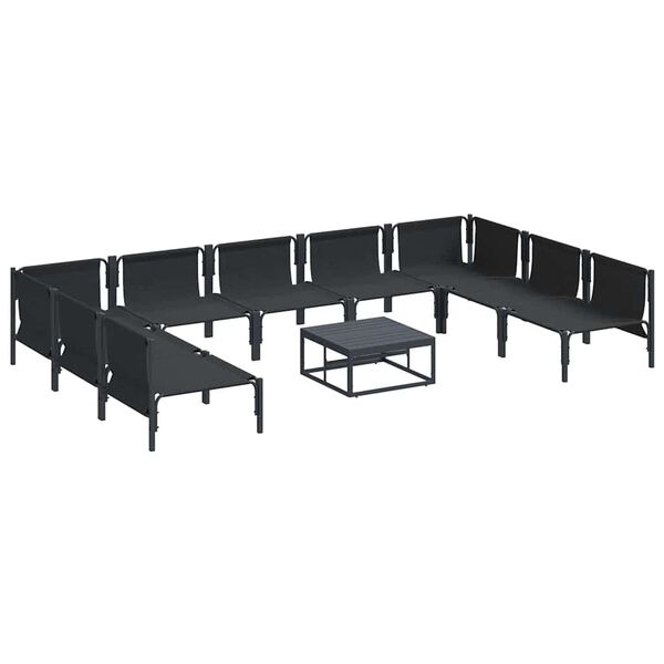 vidaXL Σετ Καναπέ Κήπου 10 pcs Ανθρακί Ατσάλι