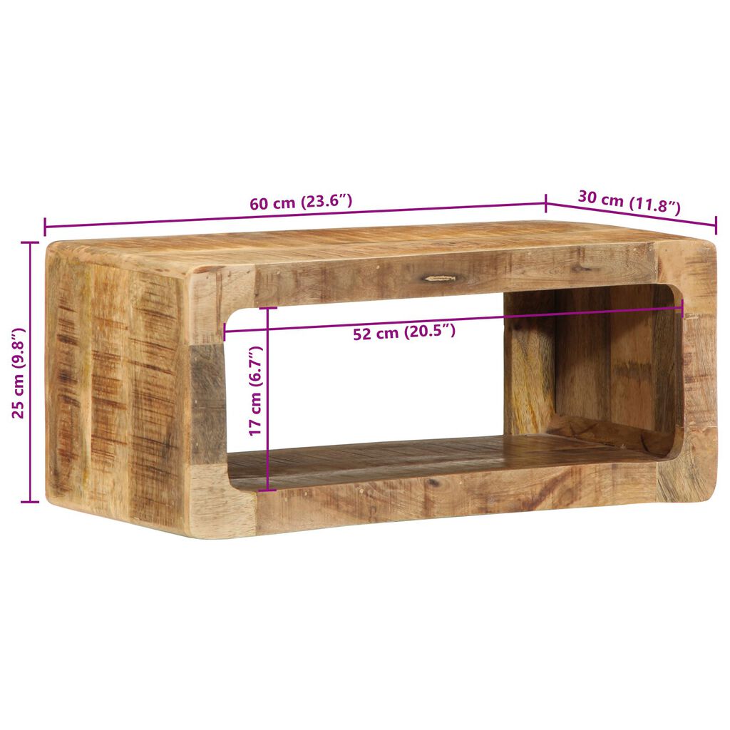 vidaXL Κρεμάστρα Τηλεόρασης 60x30x25 εκ. Μασίφ Ξύλο Μάνγκο