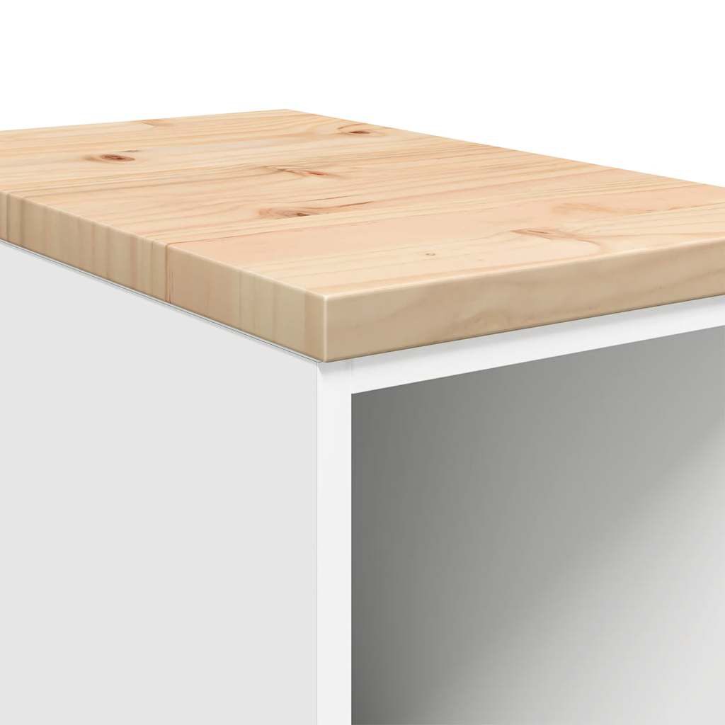 vidaXL ντουλάπι αποθήκευσης γκαράζ Λευκό 30x51x85 εκ μασίφ ξύλο πεύκο