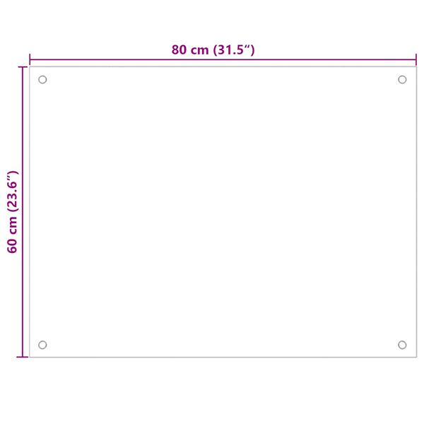 vidaXL Πλάτη Κουζίνας Διαφανής 80 x 60 εκ. από Ψημένο Γυαλί