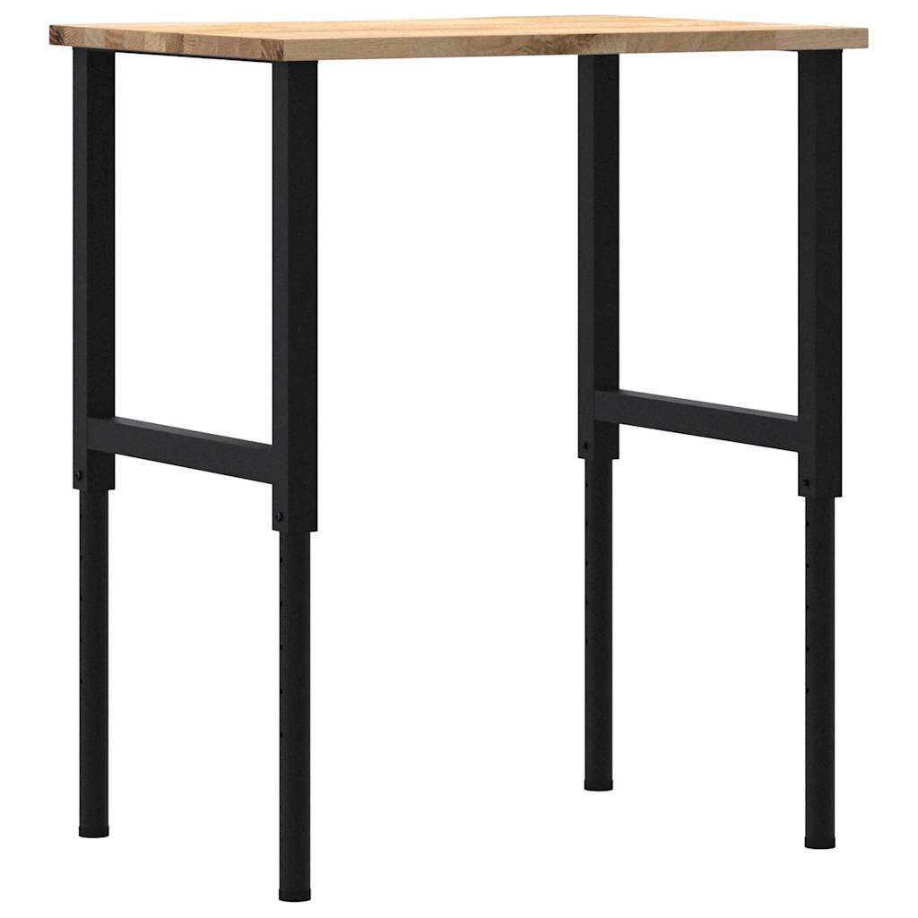 πάγκος εργασίας vidaXL 80x60x(71,5-98) cm Μασίφ Ξύλο Δρυς