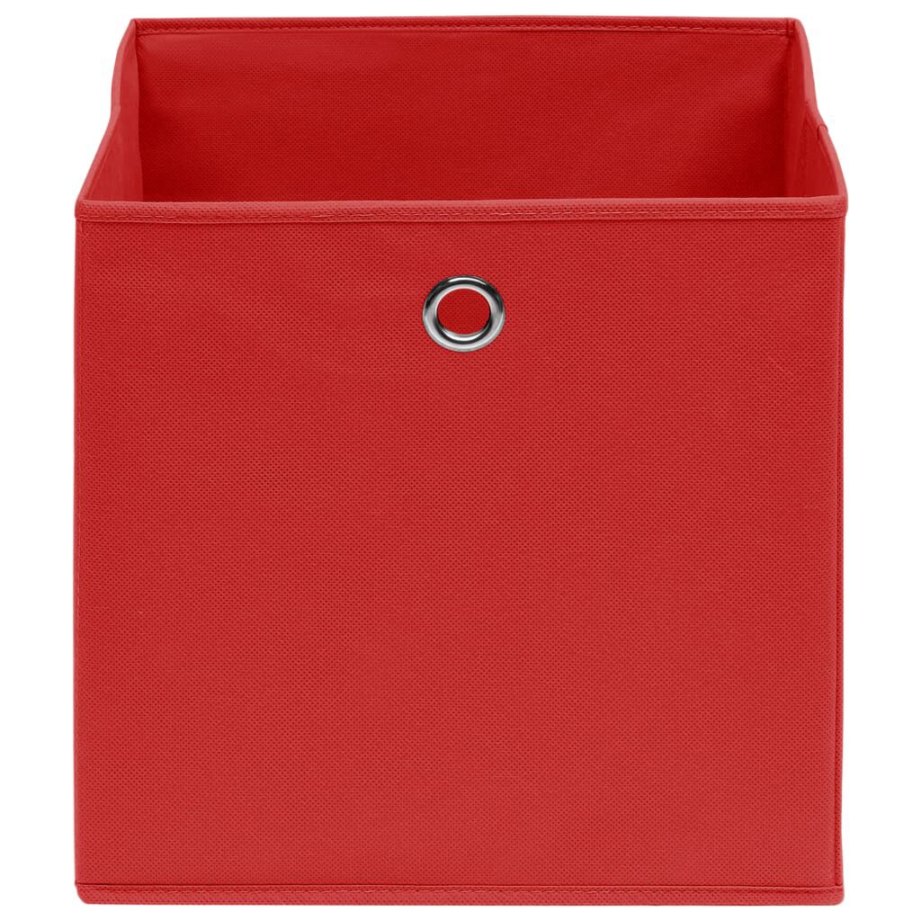vidaXL Κουτιά Αποθήκευσης 10 τεμ. Κόκκινα 32 x 32 x 32 εκ. Υφασμάτινα