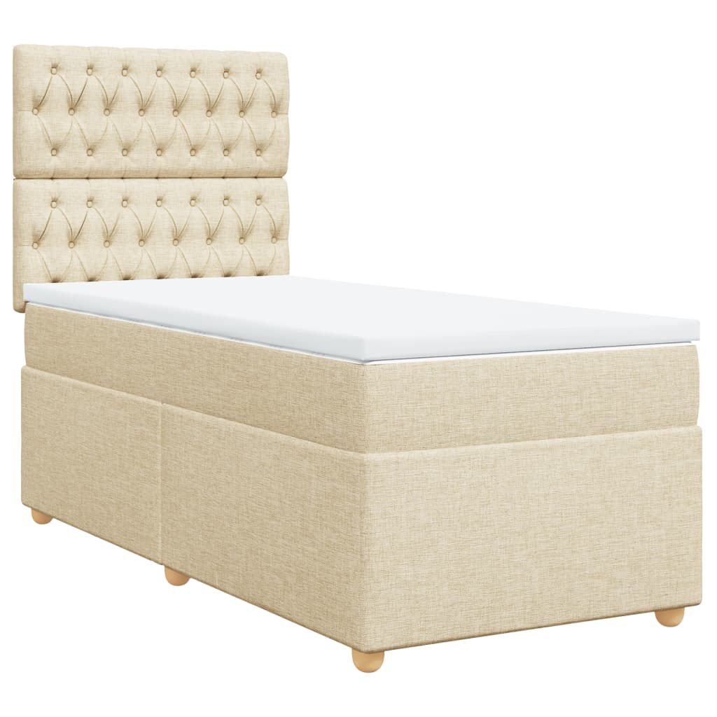 vidaXL Κρεβάτι Boxspring με Στρώμα Κρεμ 80 x 200 εκ. Υφασμάτινο