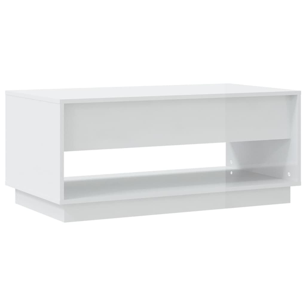 vidaXL Τραπεζάκι Σαλονιού Γυαλ. Λευκό 102,5x55x44 εκ. Επεξεργ. Ξύλο