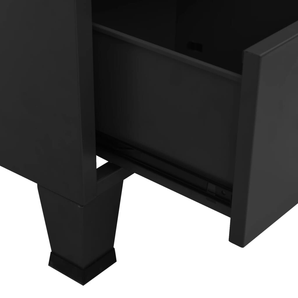 vidaXL Αρχειοθήκη Βιομηχανικού Στιλ Μαύρη 70 x 40 x 115 εκ. Ατσάλινη