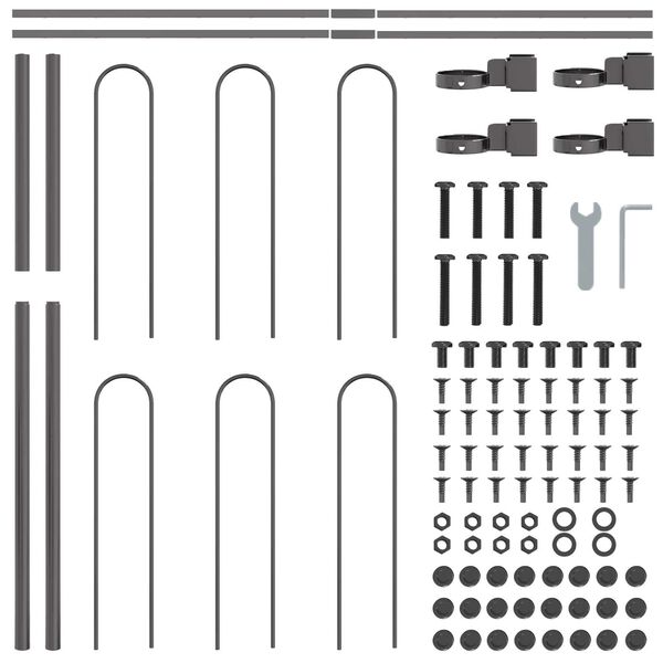 vidaXL &Phi;&rho;ά&chi;&tau;&eta;&sigmaf; &Kappa;ή&pi;&omicron;&upsilon; &Gamma;&kappa;&rho;&iota; 1,7 x 0,8 m &Alpha;&tau;&sigma;ά&lambda;&iota; &mu;&epsilon; &Pi;&omicron;ύ&delta;&rho;&alpha;