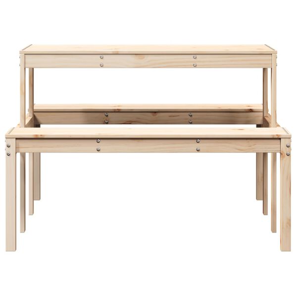 vidaXL Τραπέζι Πικνίκ 110 x 134 x 75 εκ. από Μασίφ Ξύλο Πεύκου