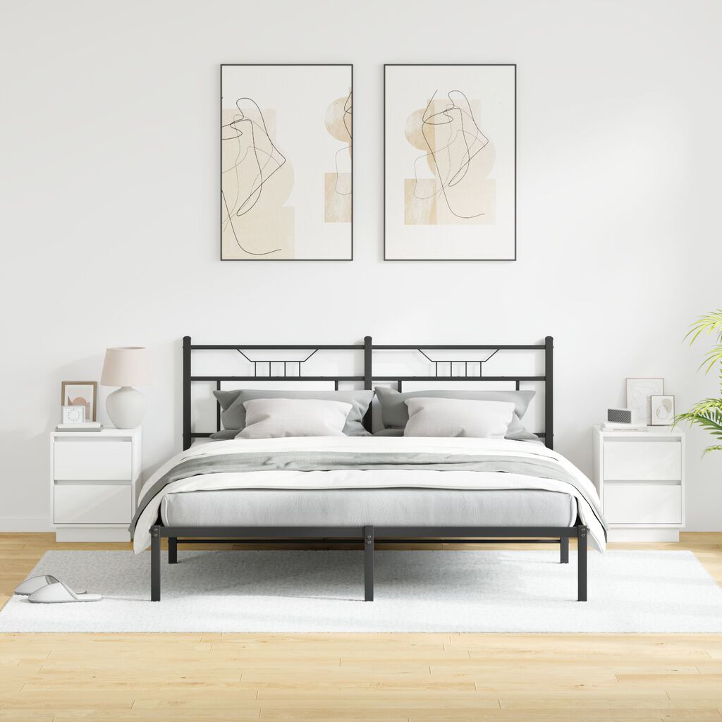 vidaXL Κομοδίνα με LED Φώτα 2 τεμ Λευκό 39x34.5x50 εκ.