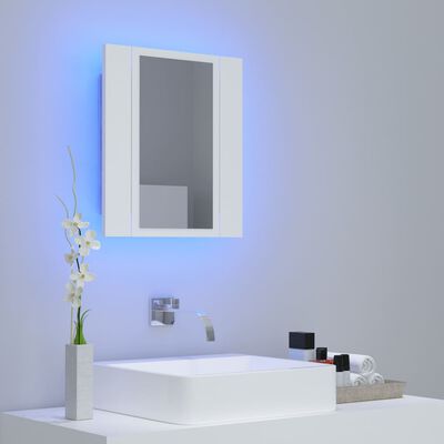 vidaXL Καθρέφτης Μπάνιου με Ντουλάπι LED Λευκός 40x12x45 εκ. Ακρυλικός