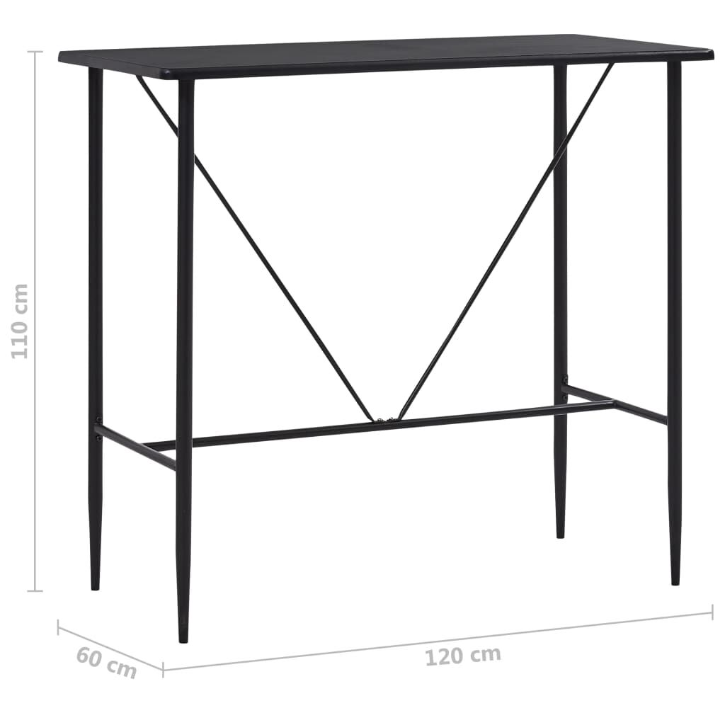 vidaXL Τραπέζι Μπαρ Μαύρο 120 x 60 x 110 εκ. από MDF