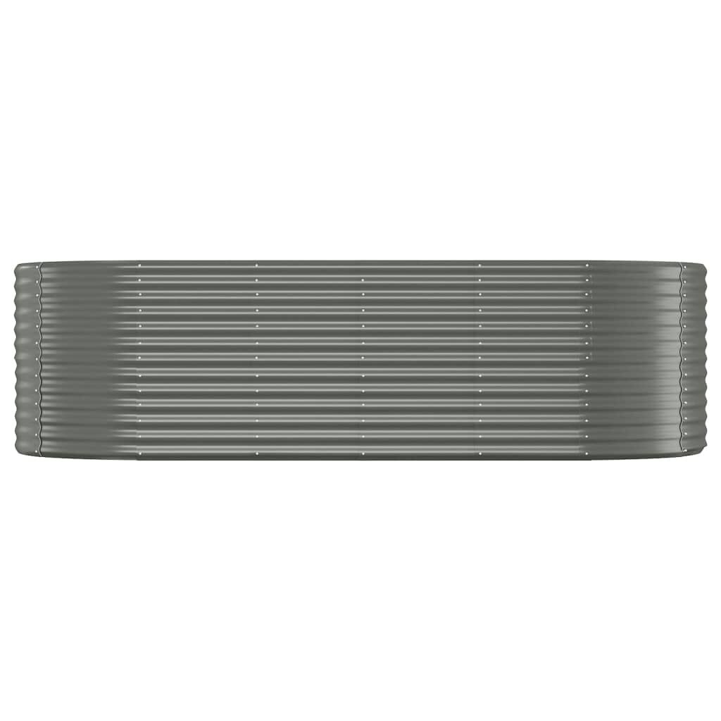vidaXL Ζαρντινιέρα Γκρι 249x100x68 εκ. Ατσάλι με Ηλεκτρ. Βαφή Πούδρας