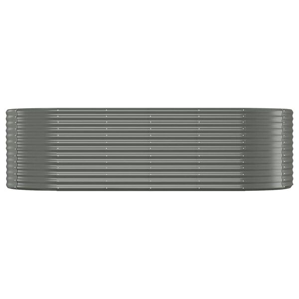 vidaXL Ζαρντινιέρα Γκρι 249x100x68 εκ. Ατσάλι με Ηλεκτρ. Βαφή Πούδρας