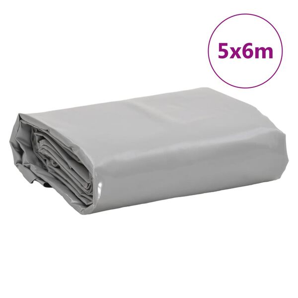 vidaXL Μουσαμάς Γκρι 5 x 6 μ. 650 γρ./μ²