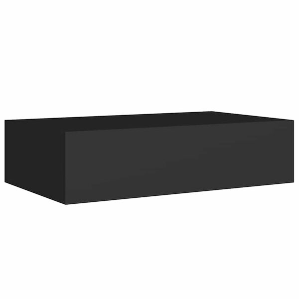 vidaXL Ράφια Τοίχου με Συρτάρια 2 Τεμ. Μαύρα 40 x 23,5 x 10εκ. από MDF