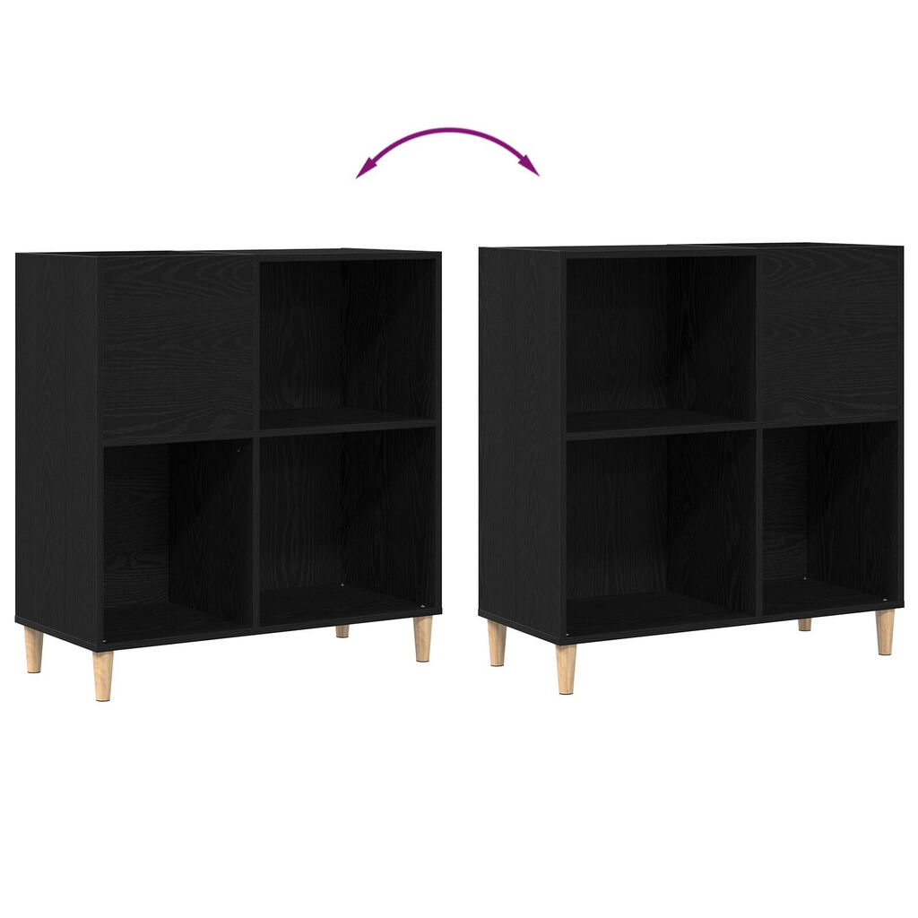 vidaXL Ντουλάπα Δίσκων Μαύρο Δρυς 84,5x38x89 εκ Επεξεργασμένο Ξύλο